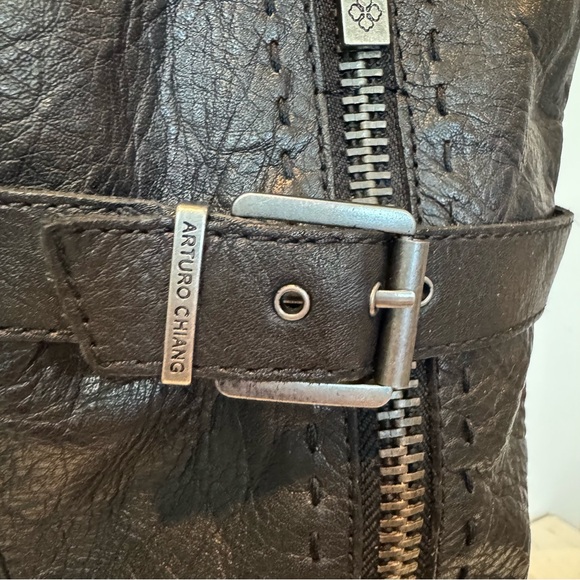 Arturo Chiang Black Leather Knee-High Boots Size 8.5 M - Picture 8 of 12